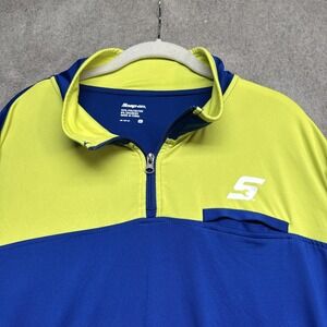 Snap-on Blue Yellow 1/4 Zip Pullover XL Mechaniccore Garage Utility‎ Streetwear